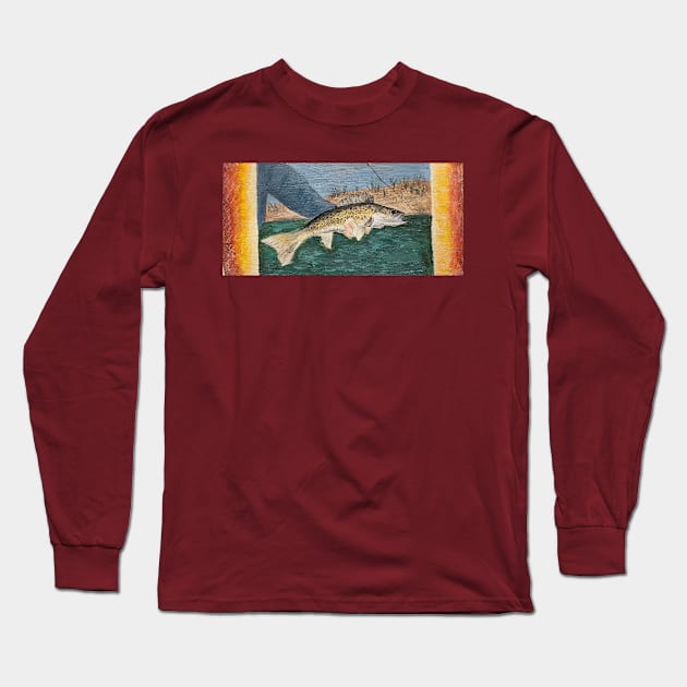 Walleye Long Sleeve T-Shirt by WensINK